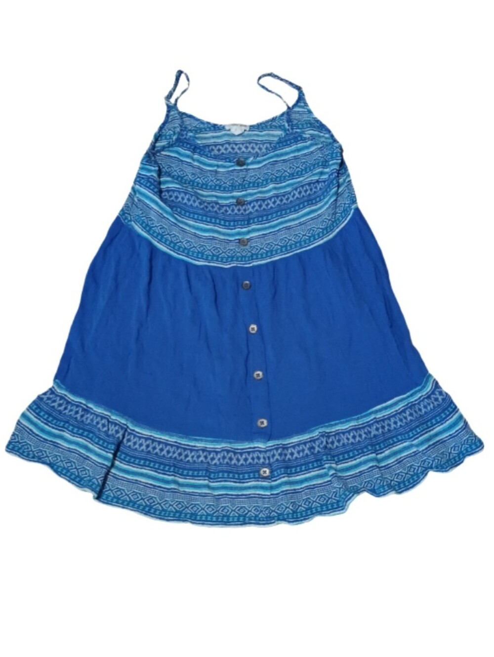 Eyeshadow Blue Patterned Spaghetti Strap Dress
